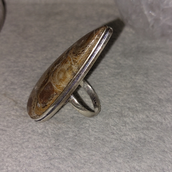 Gigantic Fossil Coral Statement Ring - Picture 7 of 8